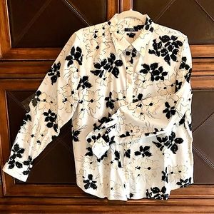 Chaps Print long sleeved button down, size XL